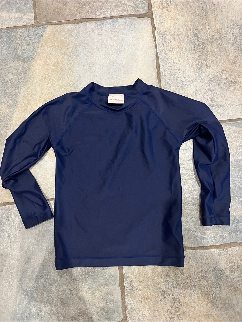 Hanna Anderson Kids Navy Long-Sleeve Swim Top - size 5 (110)